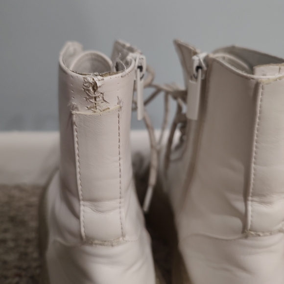 Bershka White Platform Lace Up Boots. Size 6.5 or 37 - Picture 5 of 6
